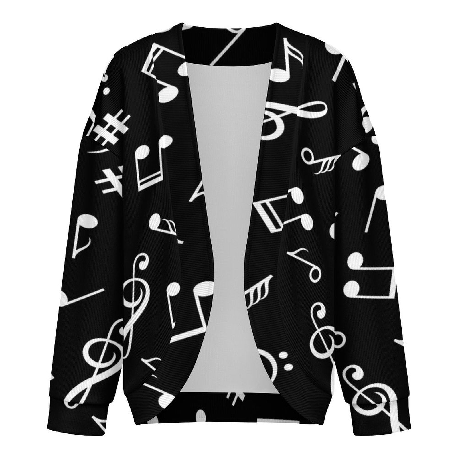 Music Notes Women's Drop Shoulder Cardigan