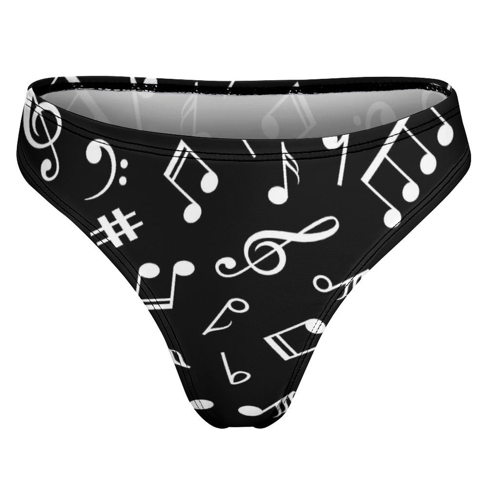 Music Notes Black Women's Cotton Underwear