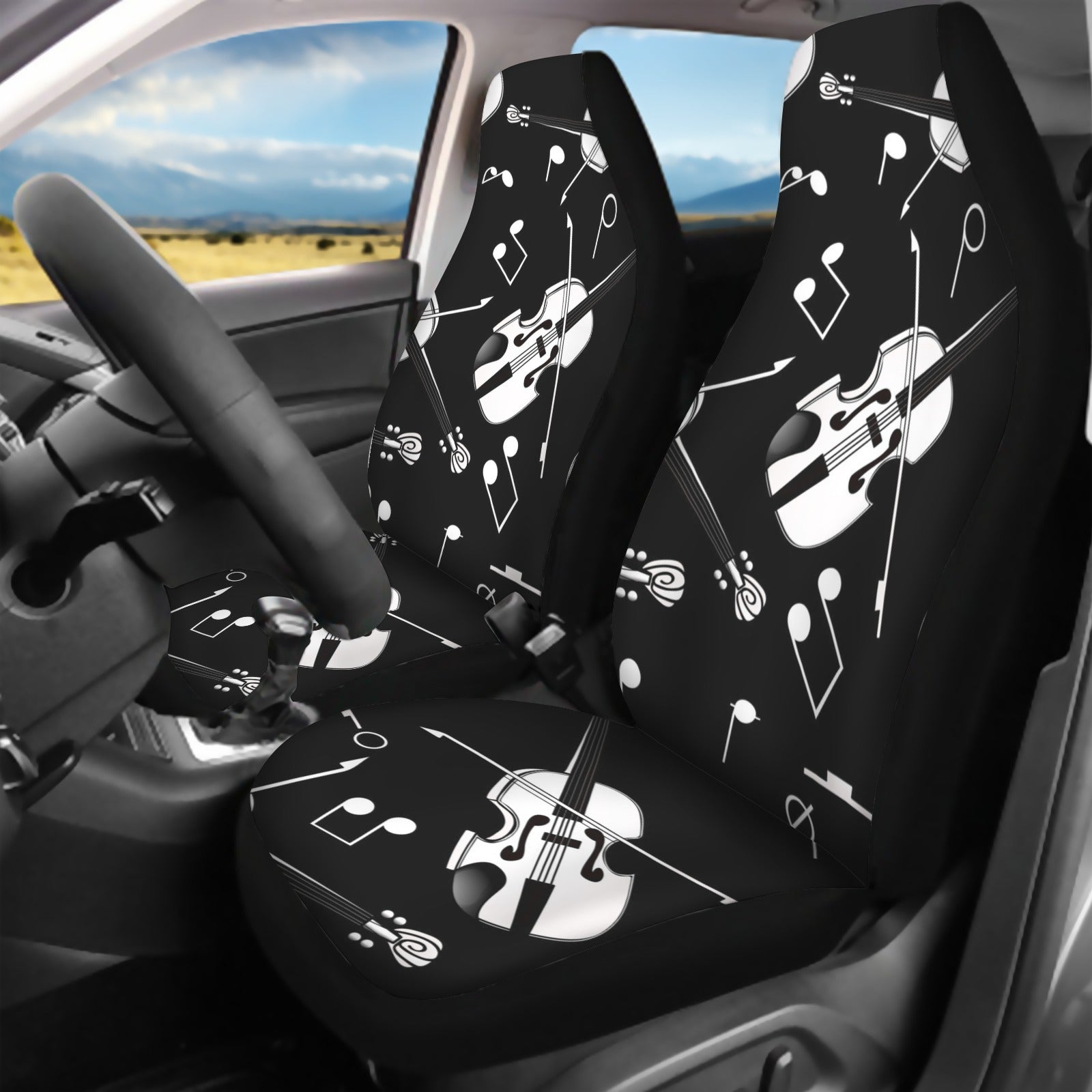Violin Pattern Car Seat Cover (Full Set)