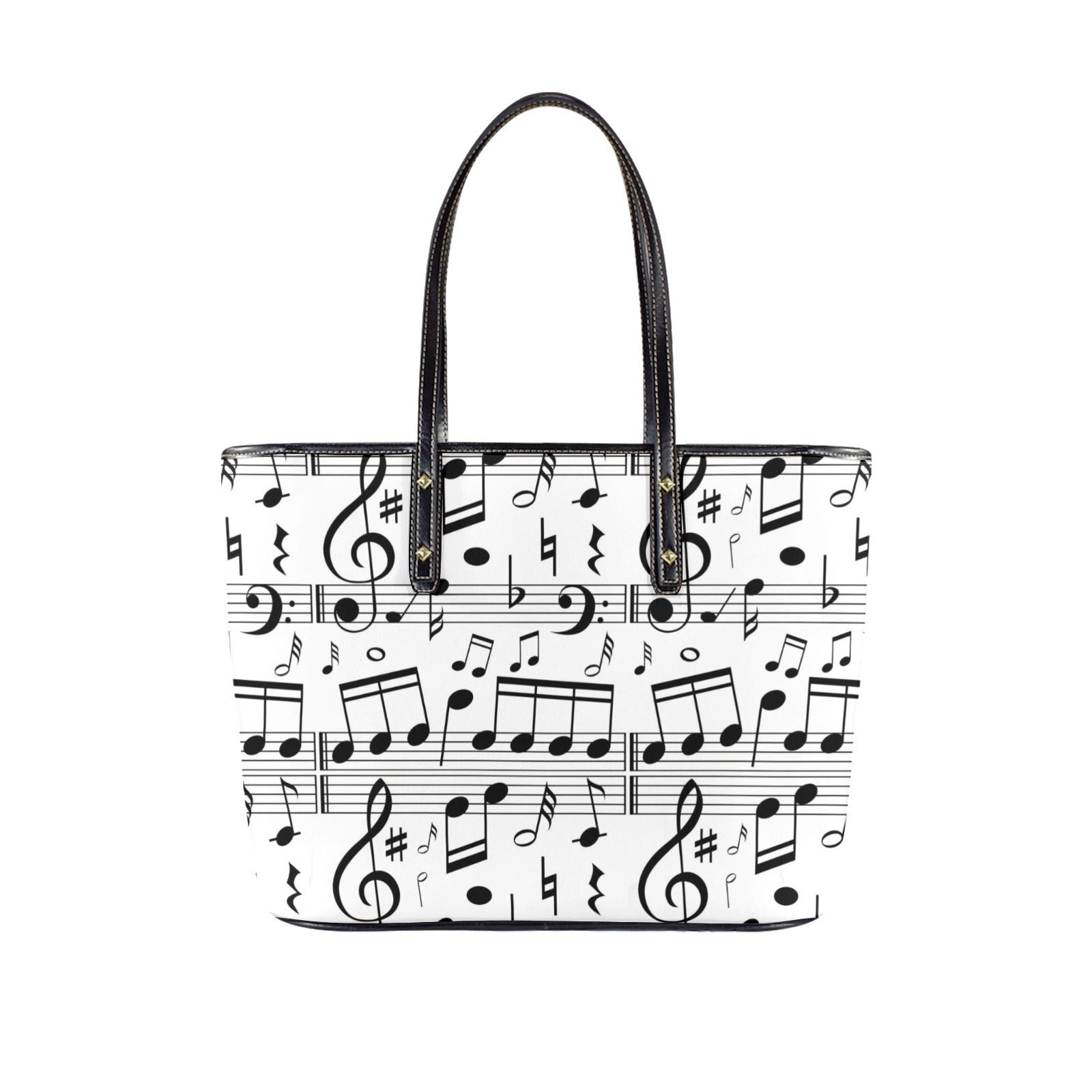 Bi-tone Music Scores Chic Leather Tote Bag