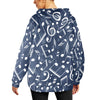 Music Navy Women's Flannel Hoodie