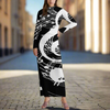Treble Clef Draped Long Dress