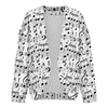 Music White Women's Drop Shoulder Cardigan