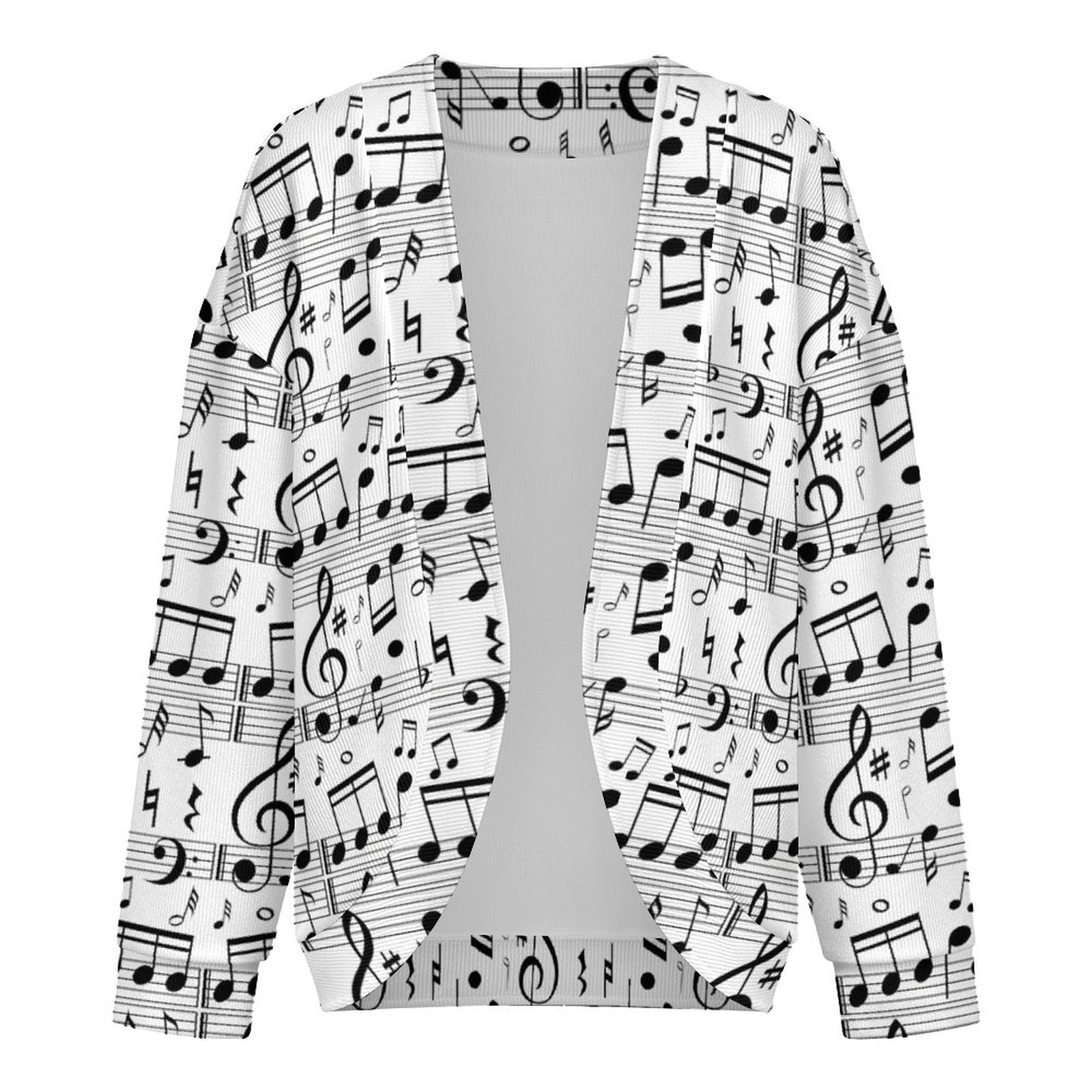 Music White Women's Drop Shoulder Cardigan