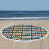 Colorful Cassette Round Beach Blanket