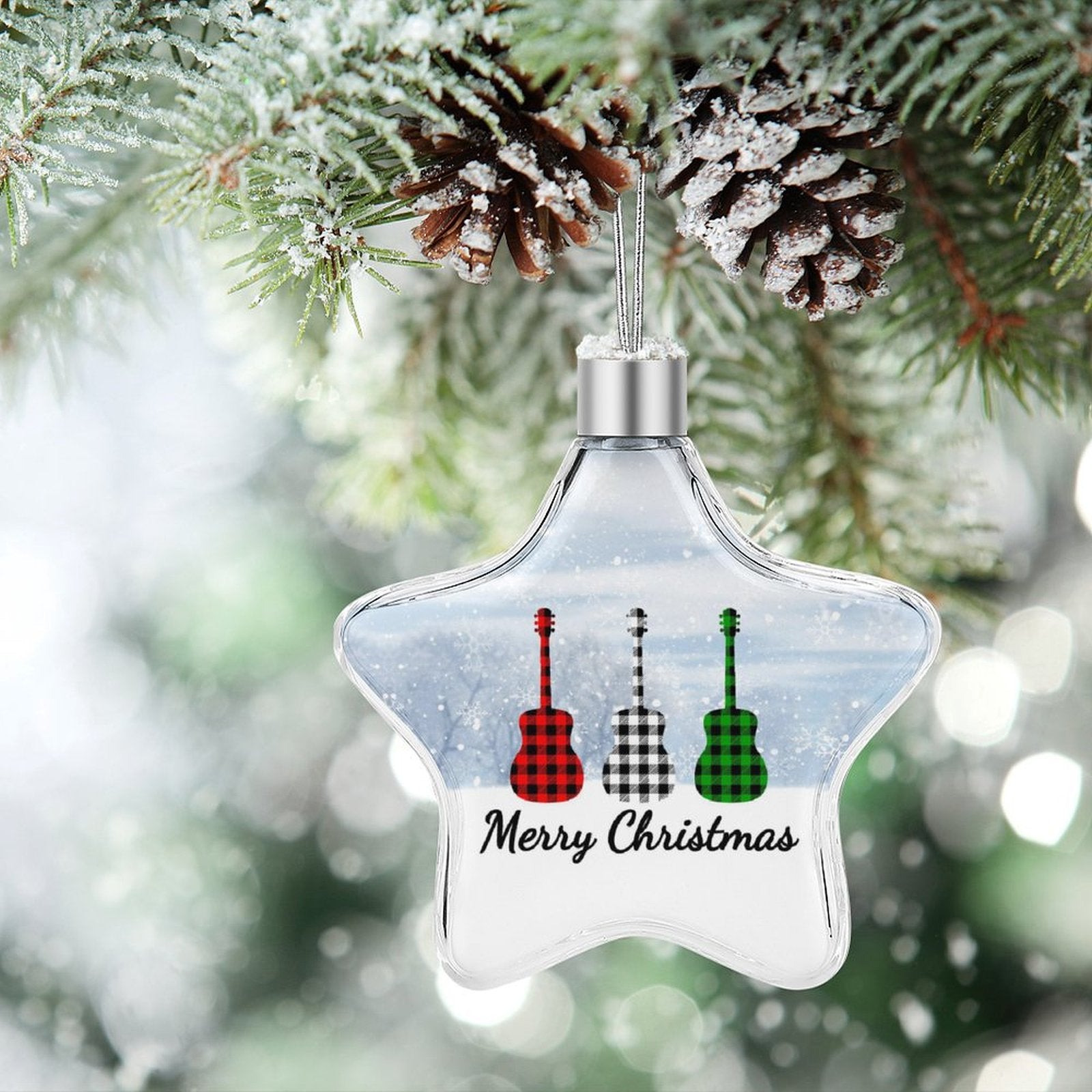 Guitar Christmas Hanging Star