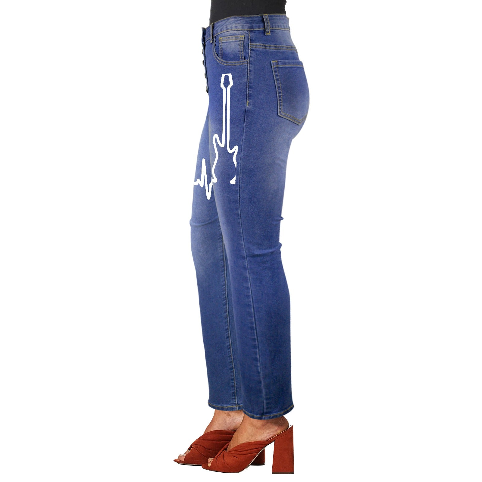 Guitar With Heartbeat Women's Jeans
