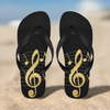 Gold Treble Clef Flip Flops (Unisex)