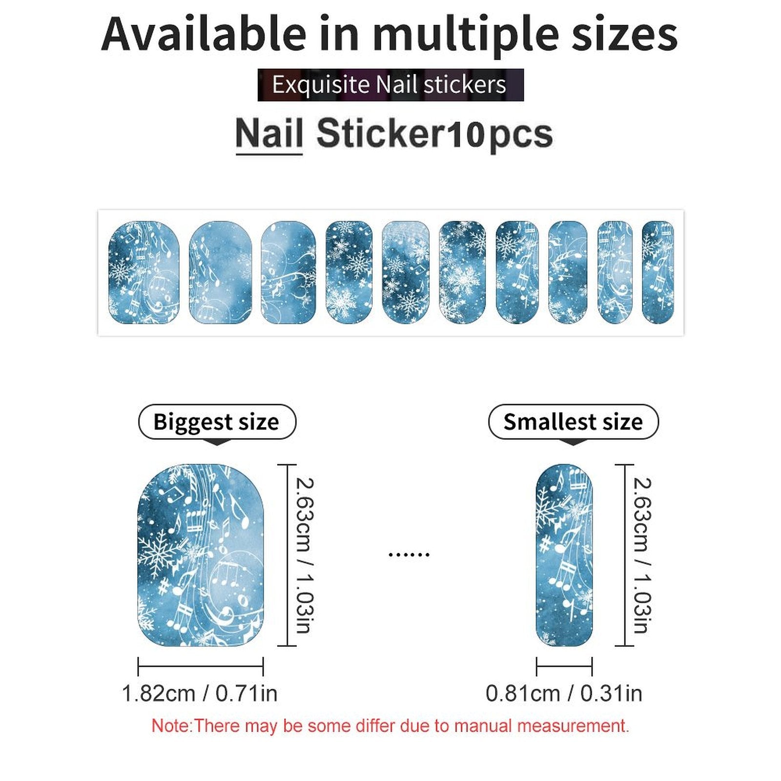 Music Winter Nail Stickers