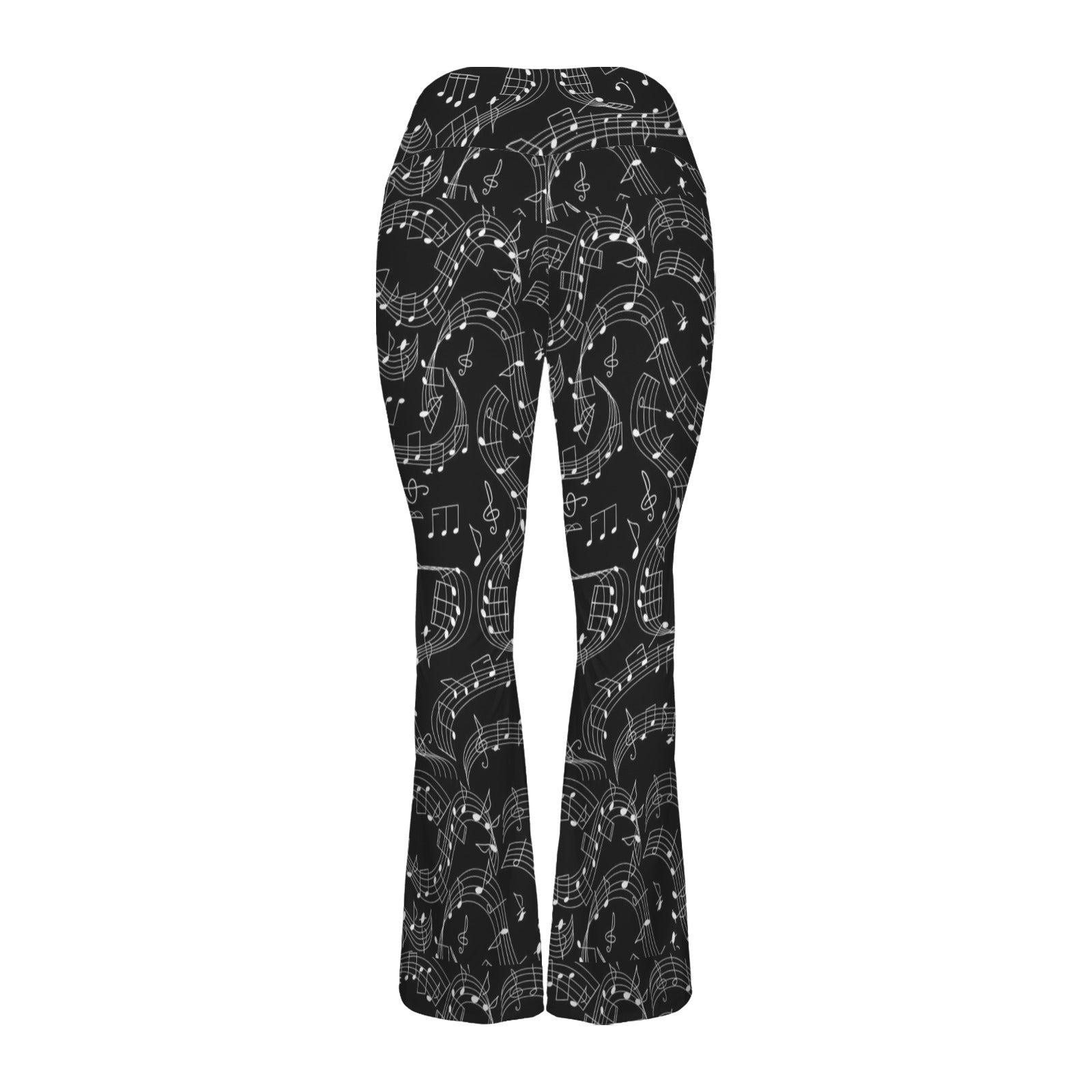 Music Wave Crossover High Waist Flare Leggings
