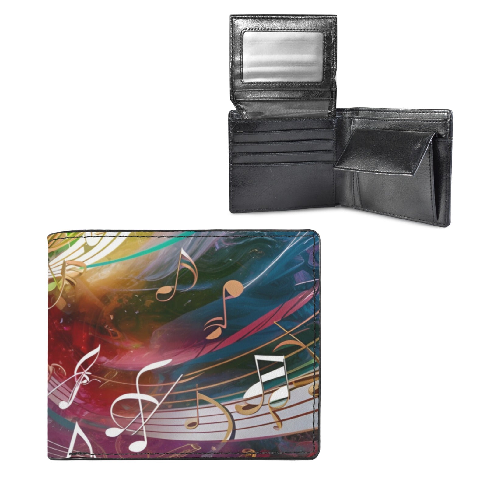 Artistic Music Men's Bifold Wallet (Photo Slot)