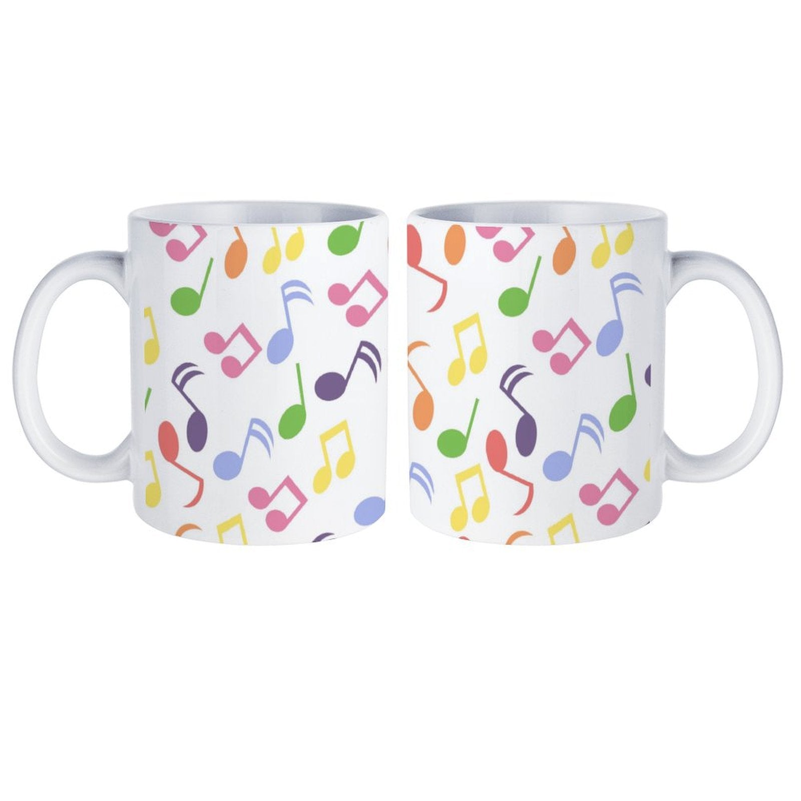 Colorful Music Notes White Mug