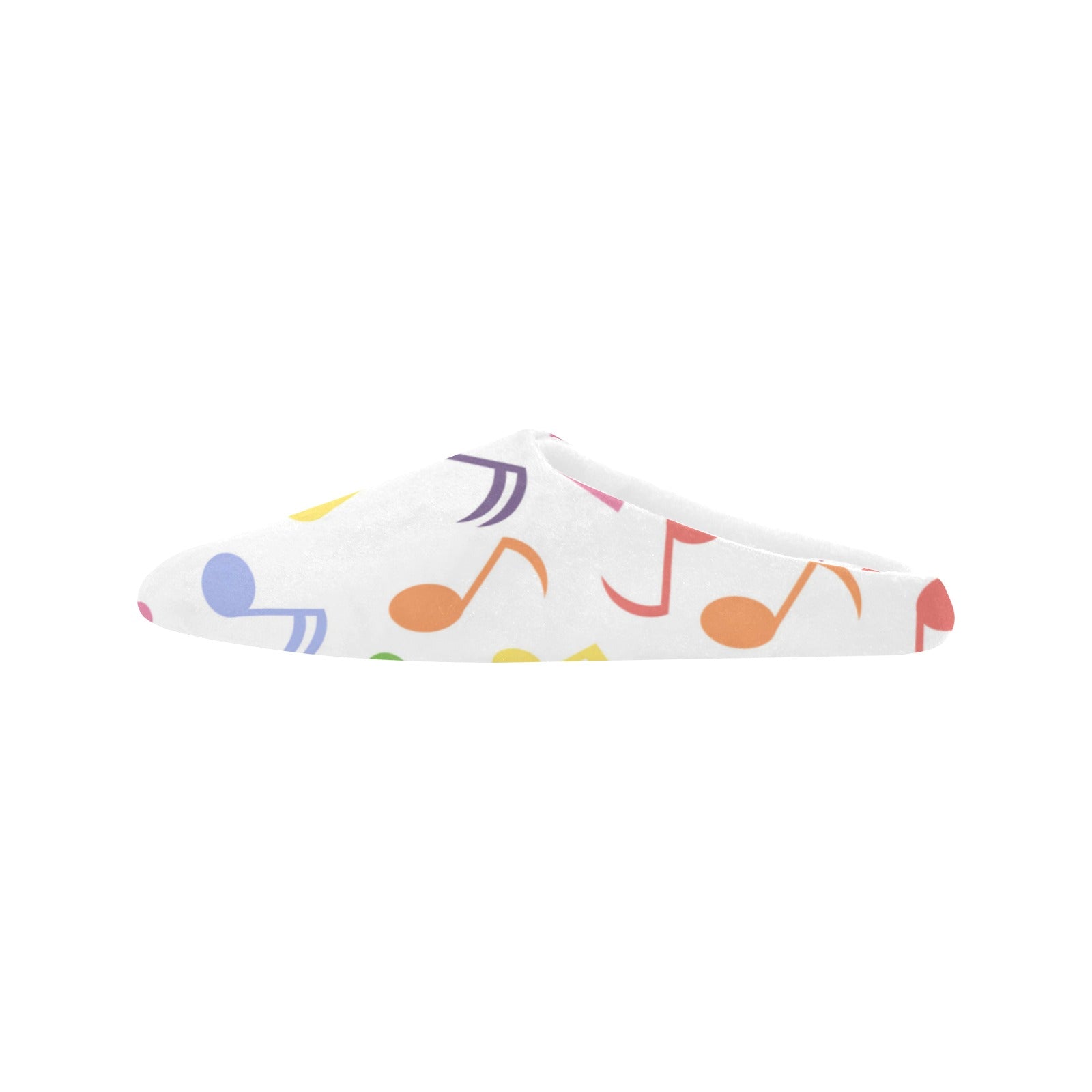 Rainbow Music Notes Women's Cotton Slippers