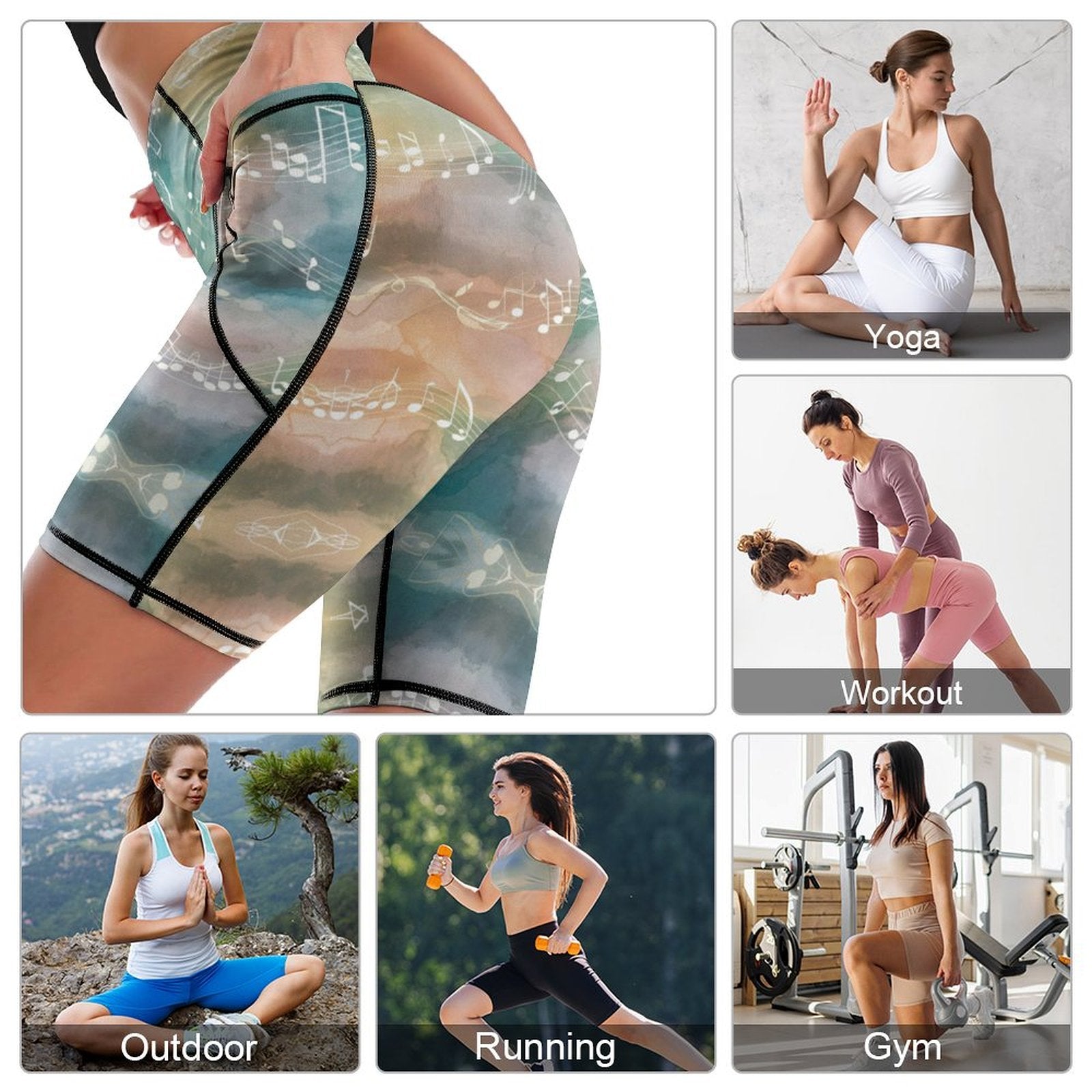 Dreamy Music Pocket Yoga Shorts