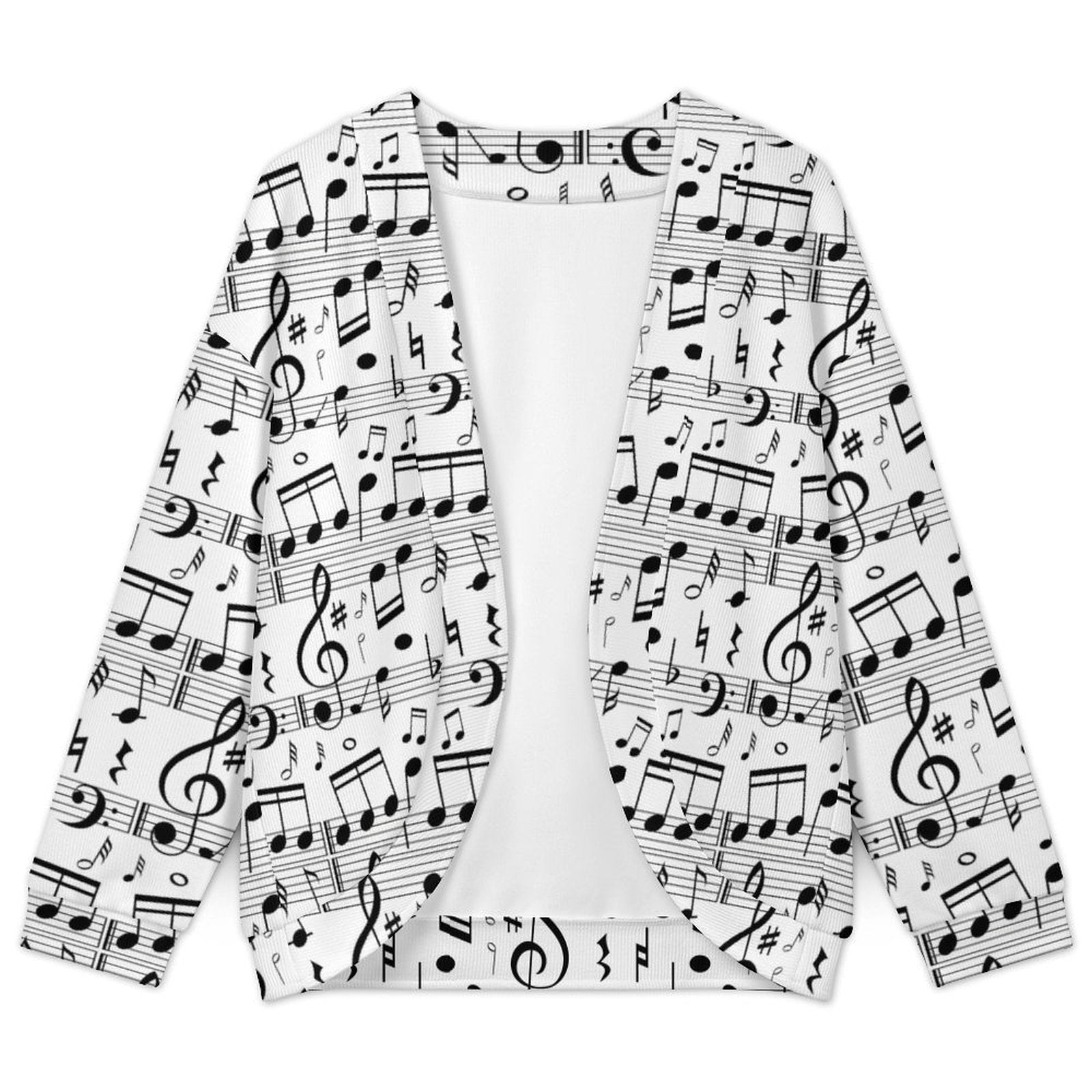 Music White Women's Drop Shoulder Cardigan