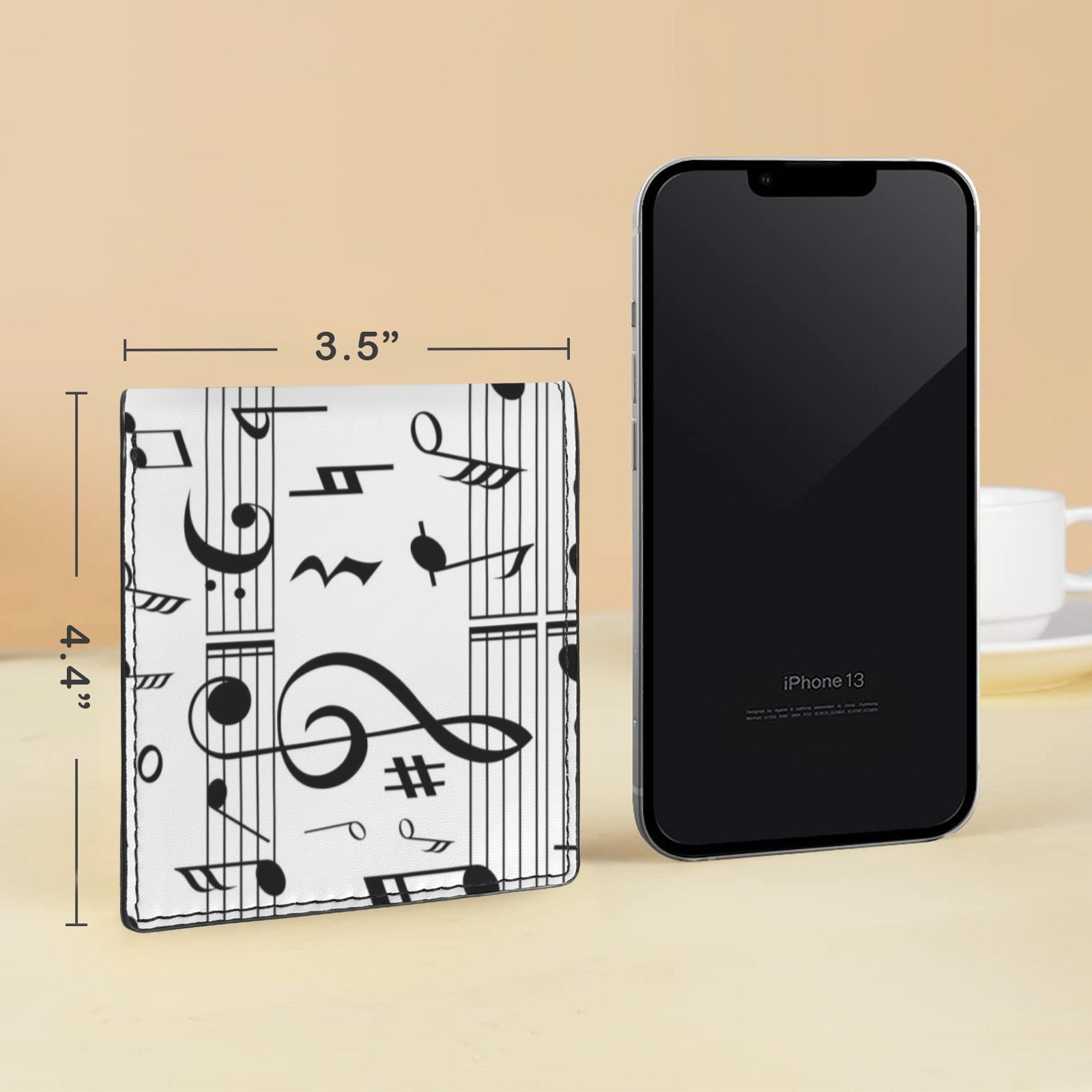 Music Scores White Men's Bifold Wallet (Photo Slot)