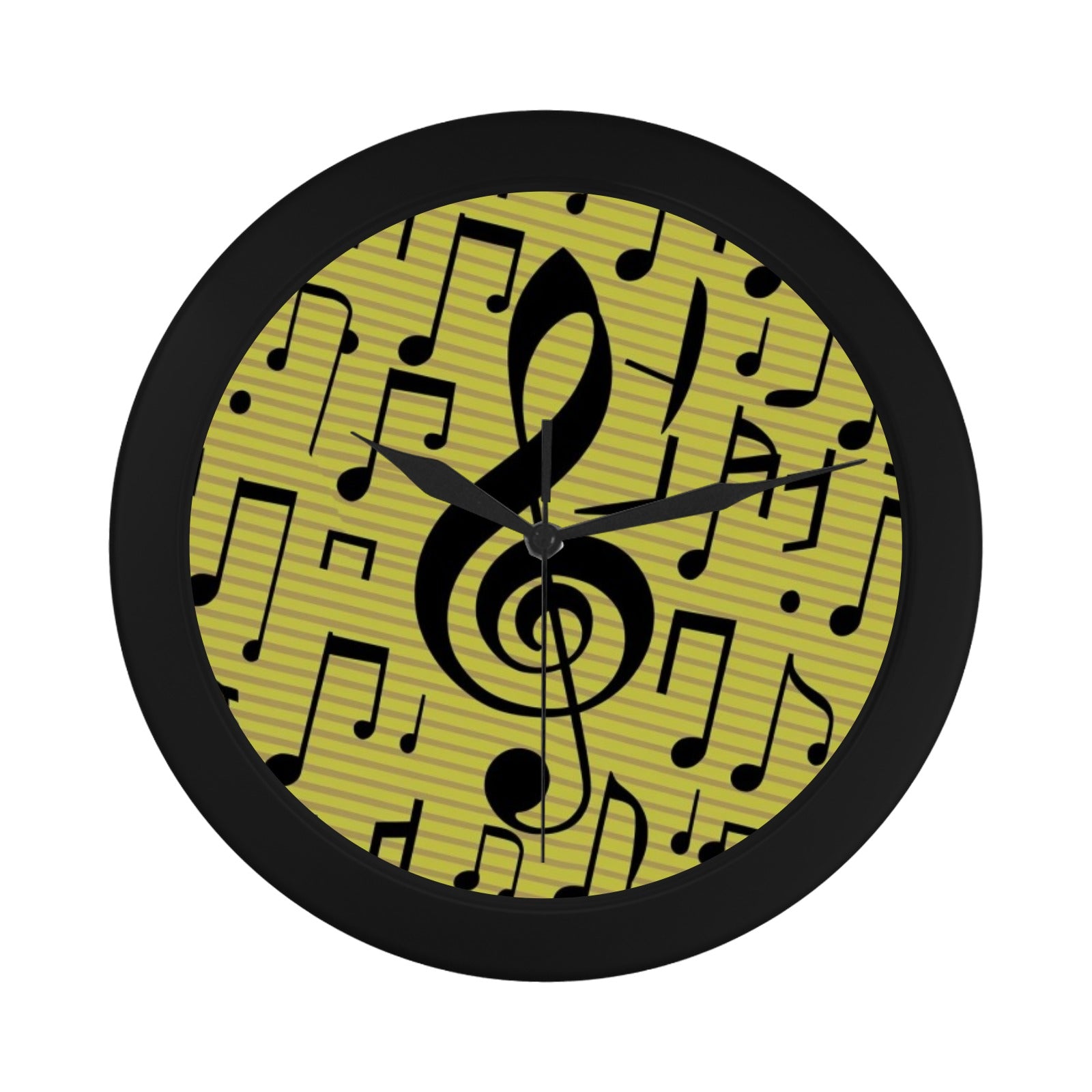 Yellow & Black Plastic Wall Clock