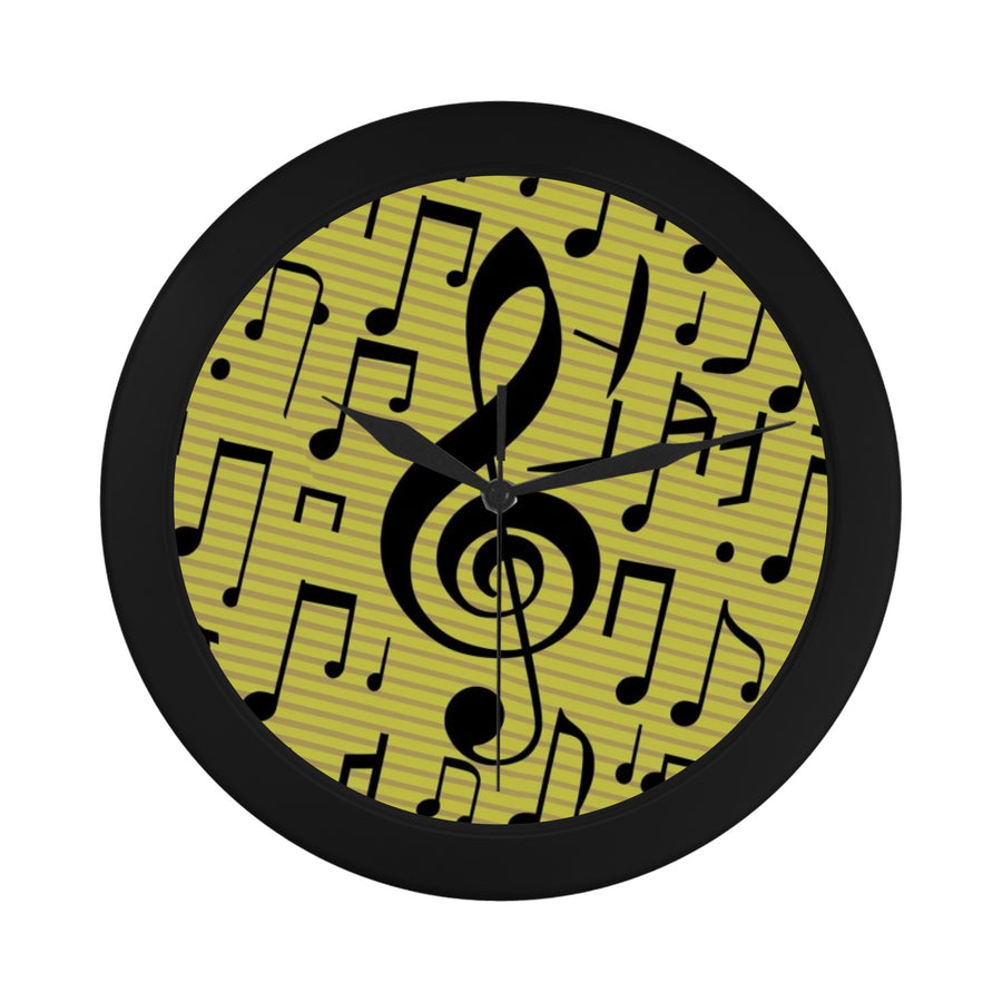 Yellow & Black Plastic Wall Clock