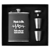 Music Heartbeats 8 oz Black Hip Flask