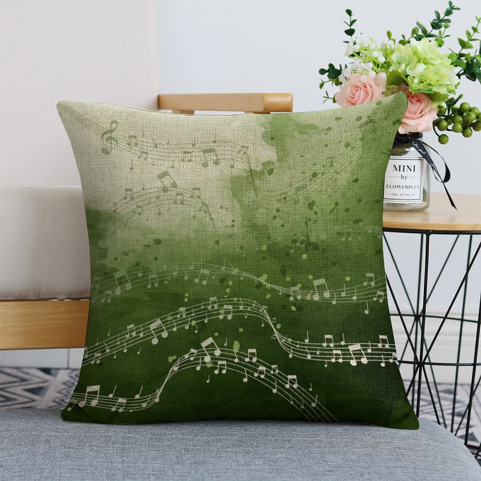 Watercolor Music Linen Pillowcase (Set of 4)