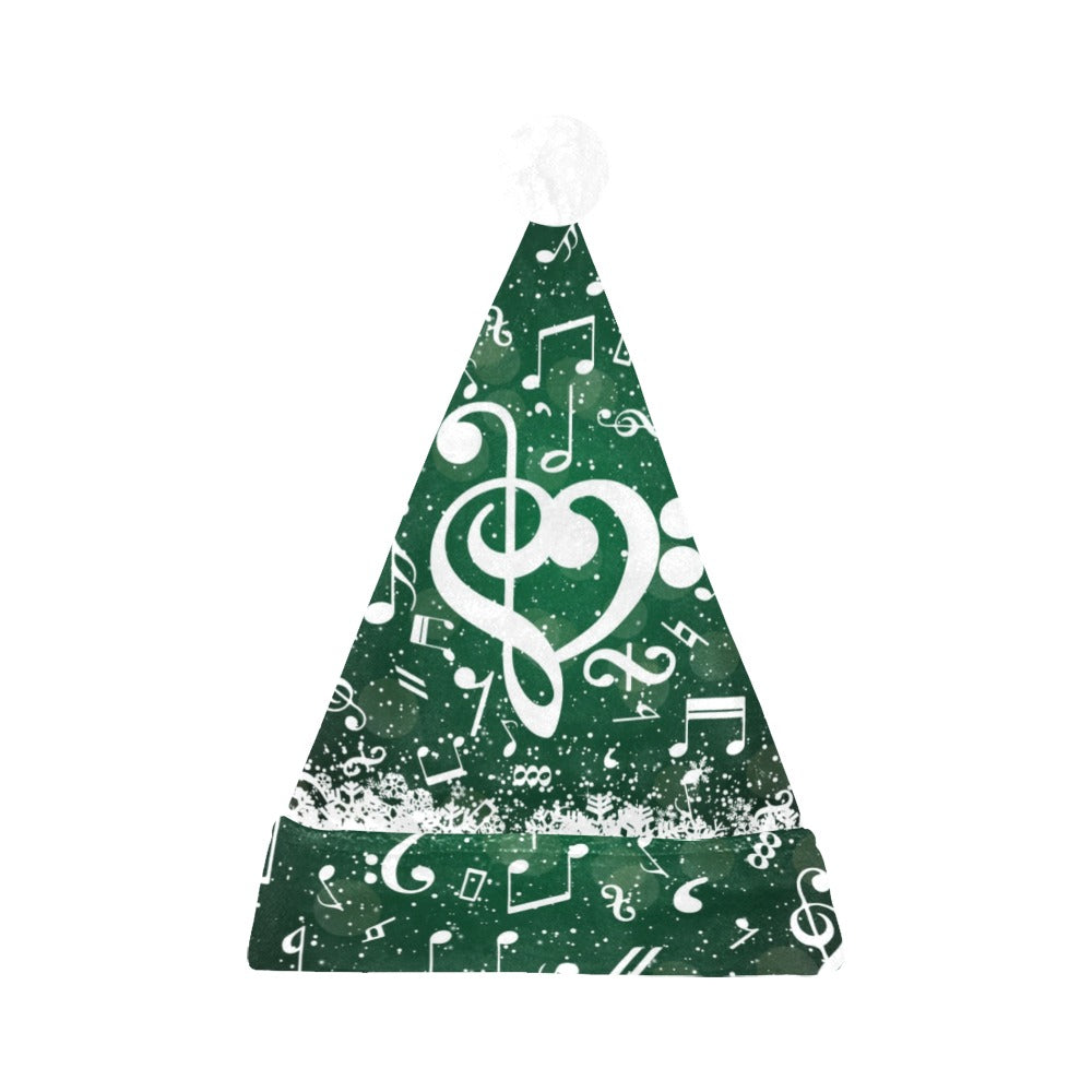 Green Music Note Christmas Santa Hat
