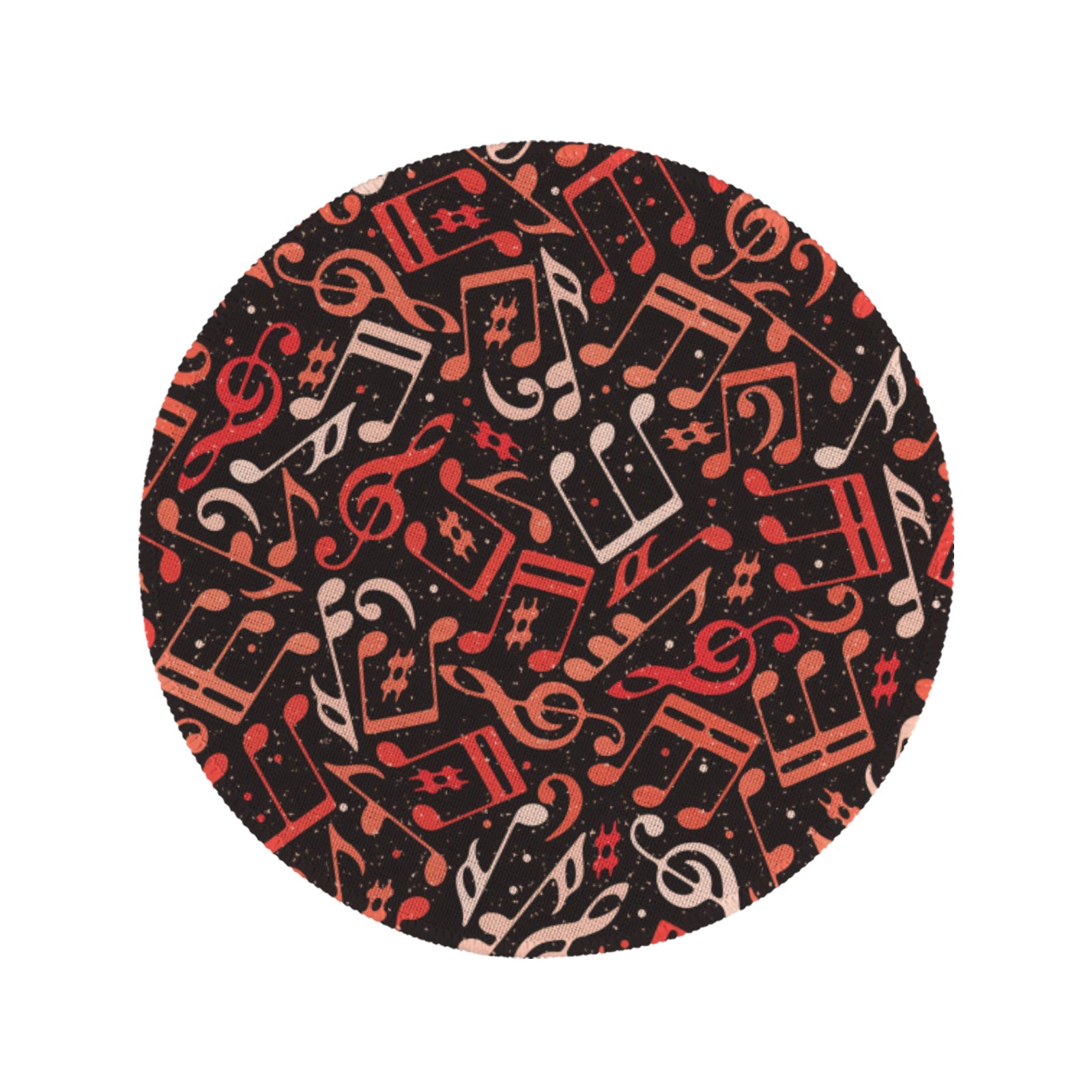 [USA Only] Orange Music Notes Round Placemat