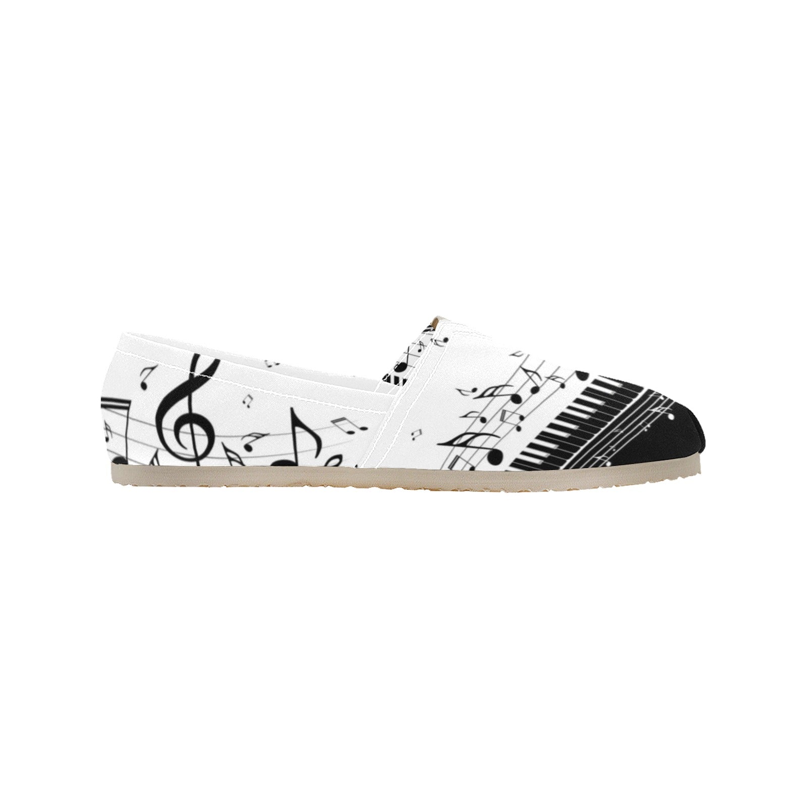 Minimalist Piano Women's Canvas Slip-On Shoes