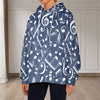 Music Navy Women's Flannel Hoodie