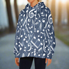 Music Navy Women's Flannel Hoodie