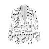 Music Notes White Women's Blazer