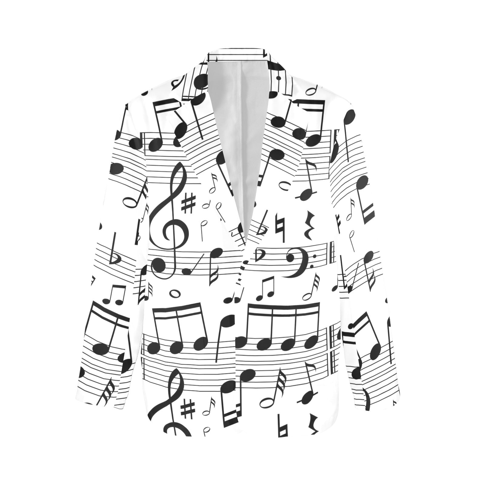 Music Notes White Women's Blazer