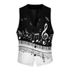 Men's Classical Piano & Music Pattern Suit Vest