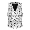 Men's Music Scores Print Suit Vest