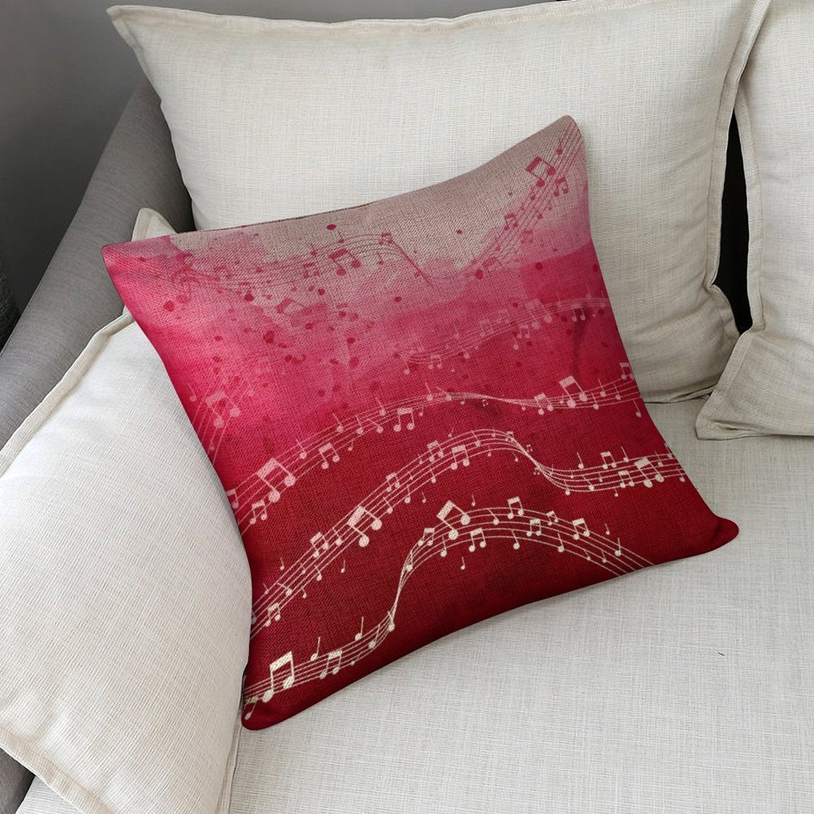 Watercolor Music Linen Pillowcase (Set of 4)