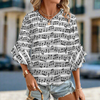 Music Sheet Women's Ruffled Sleeve Blouse