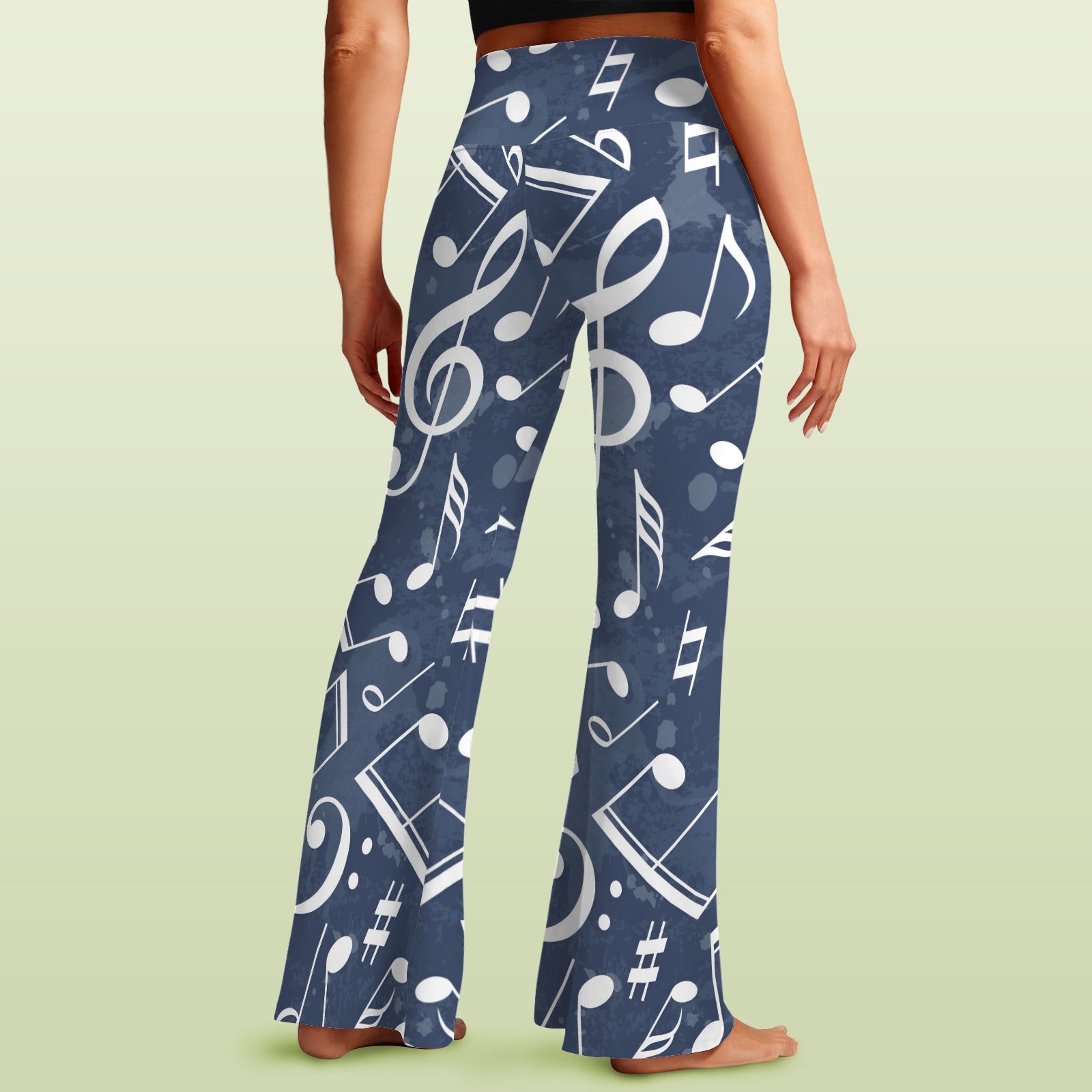 Music Navy Crossover High Waist Flare Leggings