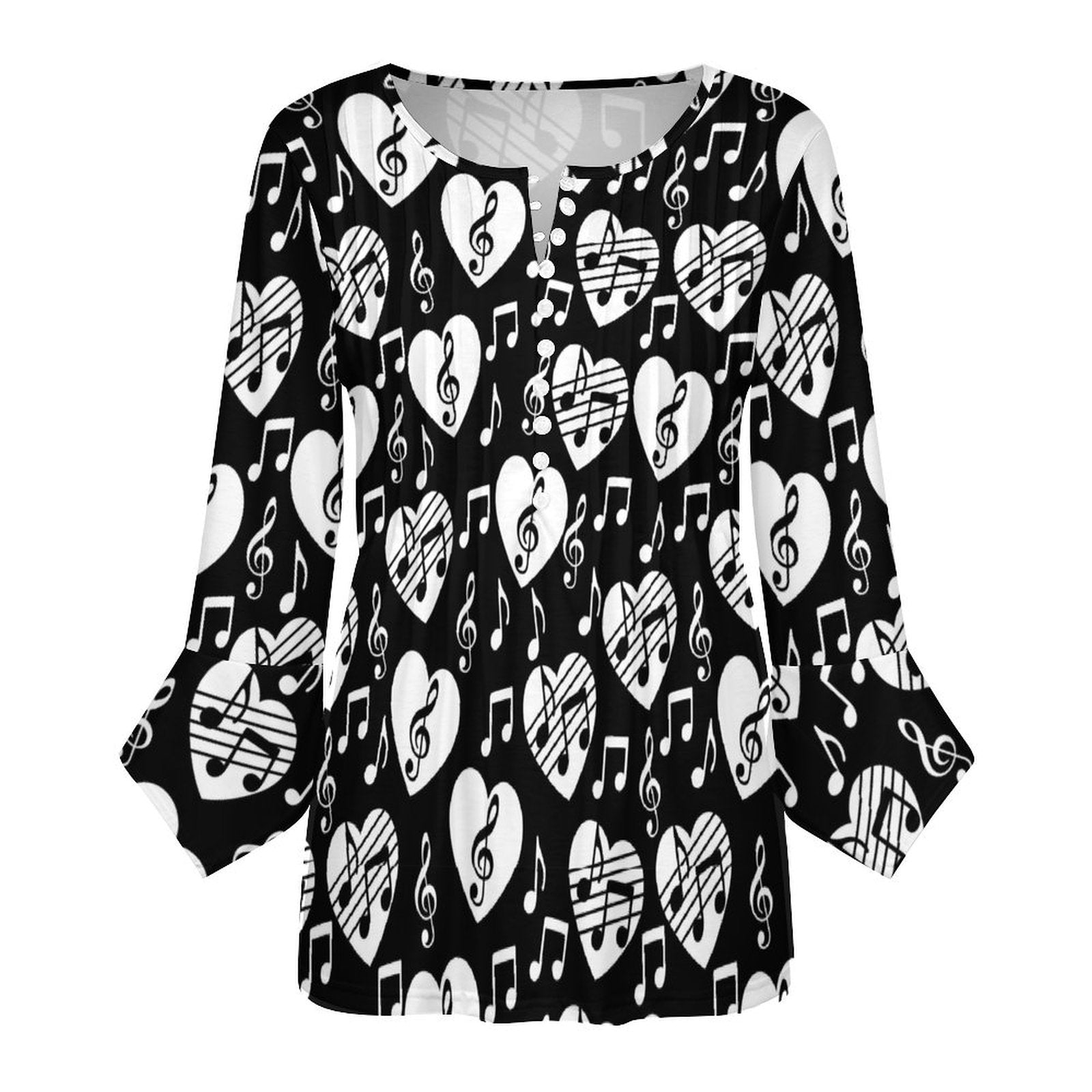 BNW Music Heart Ruffled Petal Sleeve Top