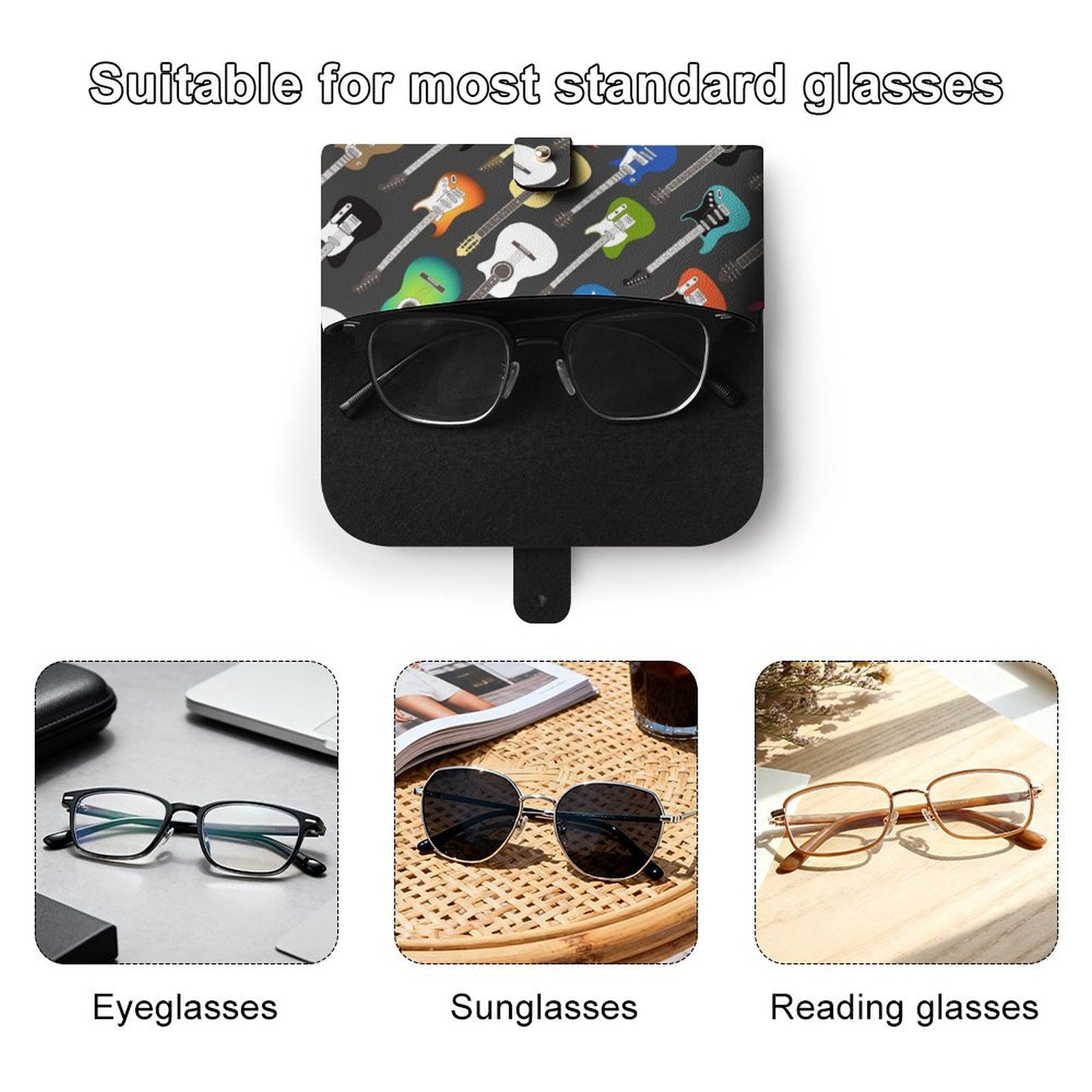 Guitars PU Leather Glasses Case
