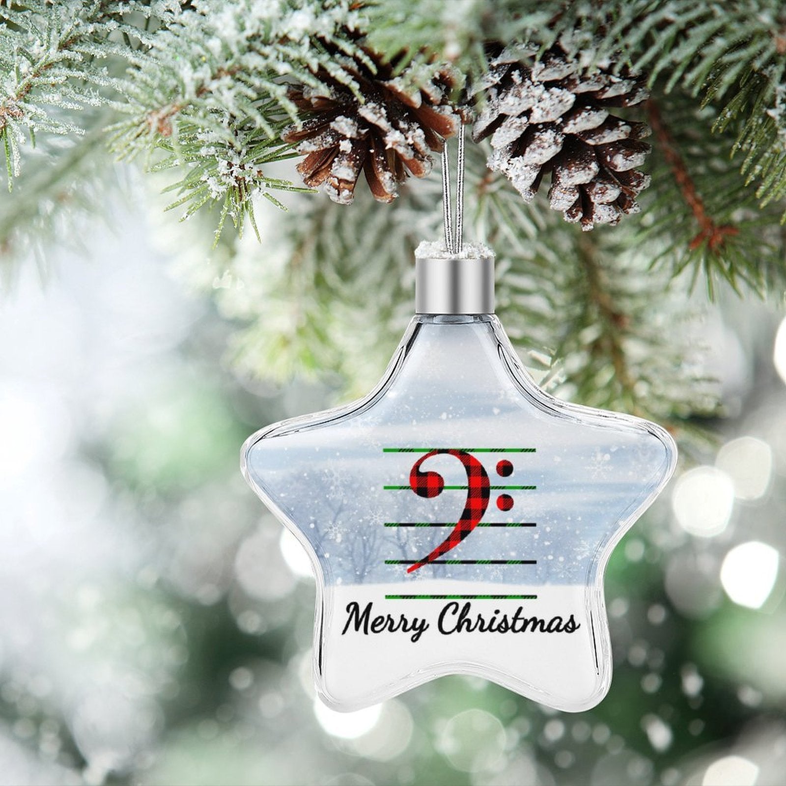 Bass Clef Christmas Hanging Star