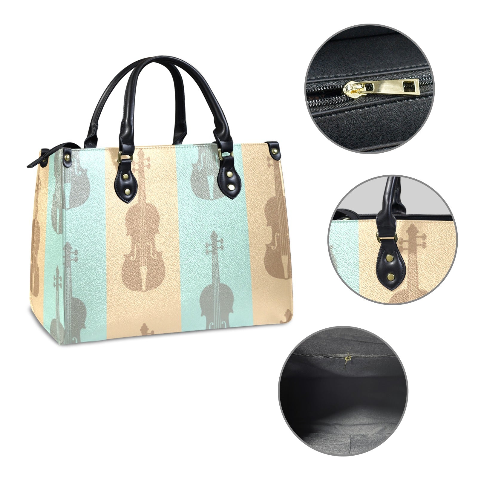 Elegant Violin Pattern Women's Handbag
