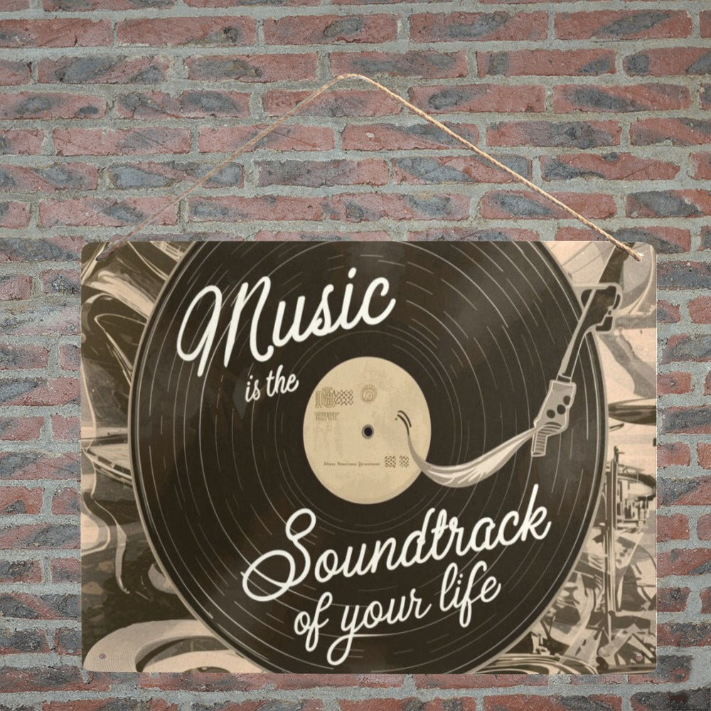 Music Soundtrack Quote Hanging Metal Tin Sign 12" x 8"