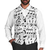 Men's Music Scores Print Suit Vest