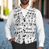 Men's Music Scores Print Suit Vest