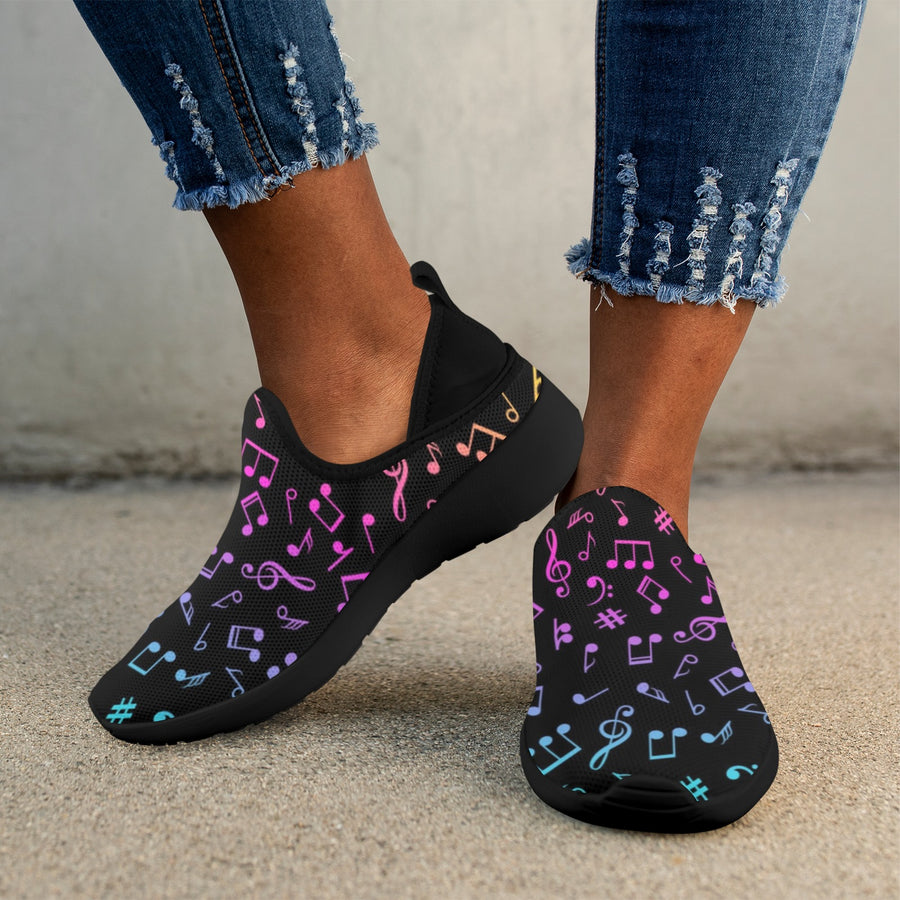 Rainbow Music Fly Weave Women's Sneakers (Drop-in-Heel)
