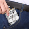 Music White Leather Key Bag