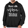 [USA Only] Music Is Life Heartbeats Men's Hoodie (Front Print)