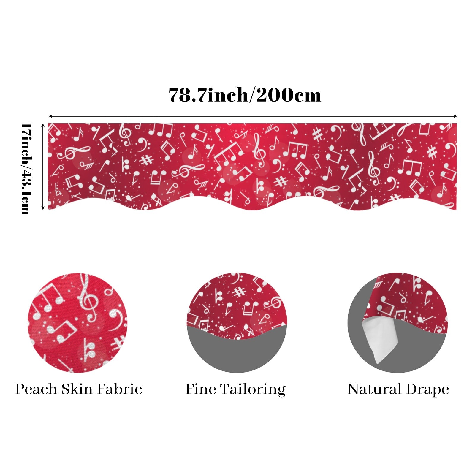 [USA Only] Music Red Fireplace Mantel Scarf