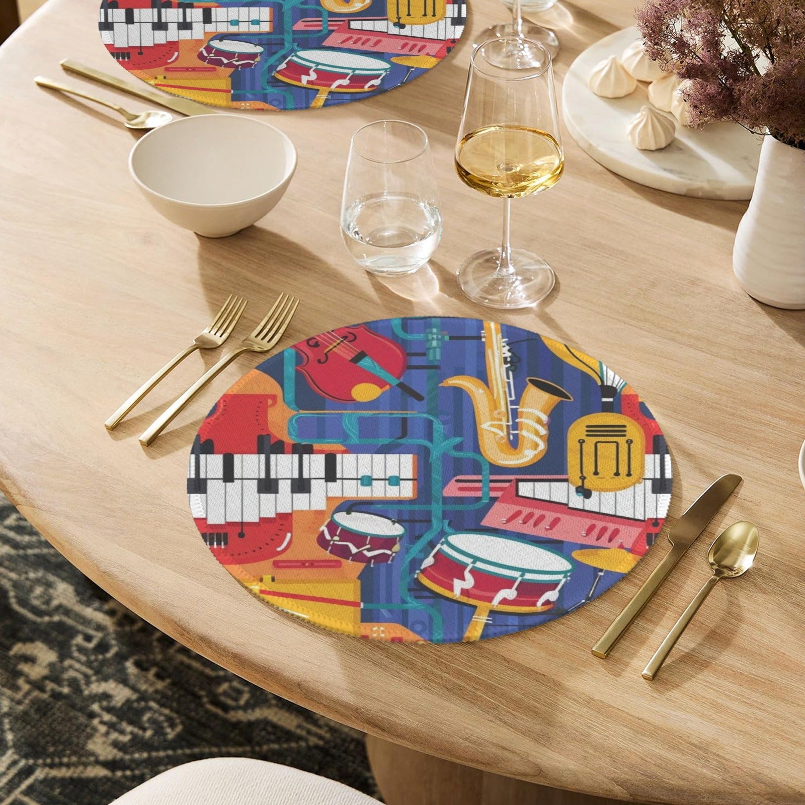 [USA Only] Music Instruments Round Placemat