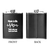 Music Heartbeats 8 oz Black Hip Flask