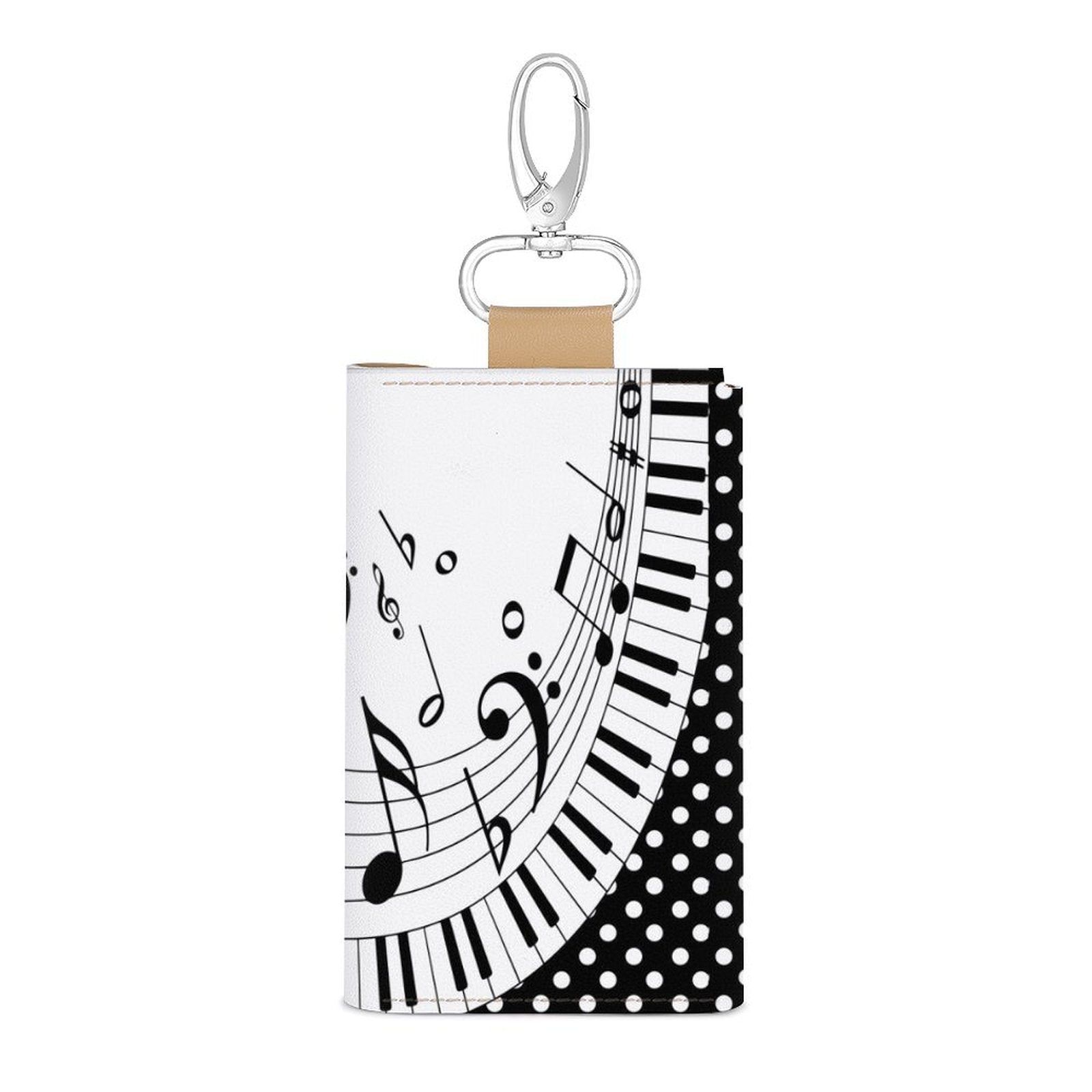 Music Dot Pattern Leather Key Bag